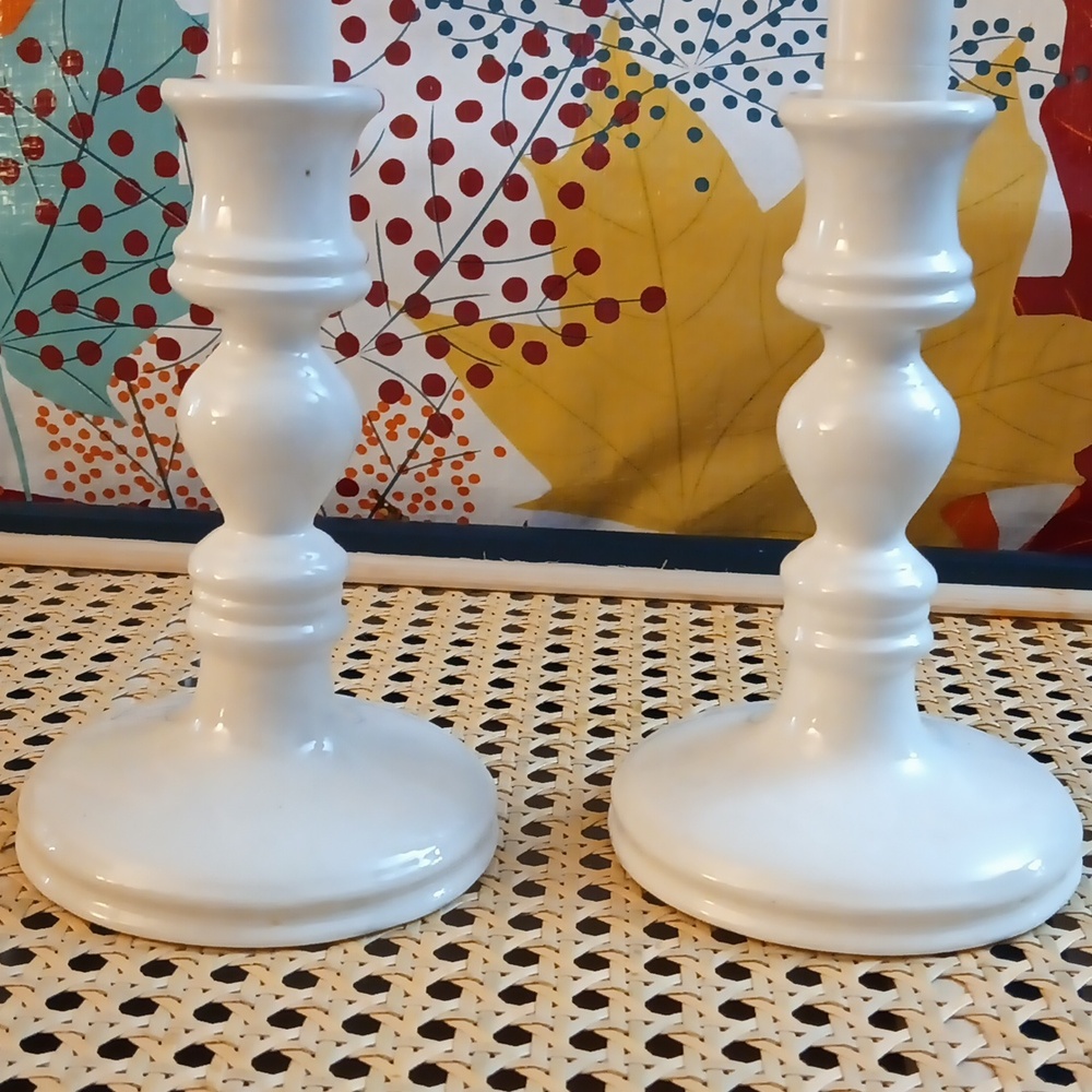 Vintage homemade candlestick holders, set of 2
